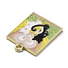 Word The Lovers Alloy Enamel Pendants X-ENAM-M062-01B-G-2