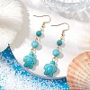 Synthetic Turquoise Dangle Earrings EJEW-JE05849-03-2