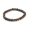 Natural Tiger Eye Beaded Stretch Bracelets BJEW-D446-B-43-2