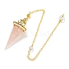 Natural Rose Quartz Chip & Resin Dowsing Pendulum Big Pendants G-H293-02G-13-2