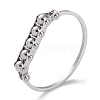 Non-Tarnish Round Beaded 304 Stainless Steel Bangles BJEW-G700-08P-1