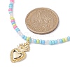 Golden Brass Heart Pendant Necklace NJEW-JN04530-5