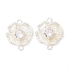 Brass Pave Clear Cubic Zirconia Connector Charms CU-CBAEC99-11S-1