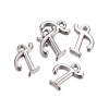 Platinum Plated Alloy Letter Pendants PALLOY-J718-01P-T-2