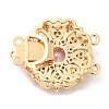 Brass Micro Pave Clear Cubic Zirconia Box Clasps KK-E052-01D-G02-2