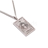 304 Stainless Steel Curb Chain Rectangle with Constellation Pendant Necklaces PW-WG0F5D0-16-1