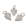 Rack Plating Brass Micro Pave Clear Cubic Zirconia Pendants KK-E081-13P-2