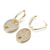 Brass Micro Pave Clear Cubic Zirconia Huggie Hoop Earring EJEW-N011-44G-3