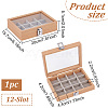 12-Slot Rectangle Wood Pendant Necklace Jewelry Storage Presentation Boxes CON-WH0095-33B-2