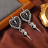 Gothic Heart Cross Skull Dangle Earrings MU2245-2