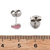 Enamel Heart Stud Earrings EJEW-B009-12P-4