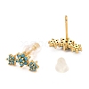 Brass Micro Pave Cubic Zirconia Stud Earrings EJEW-F273-15E-G-2