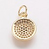 Brass Cubic Zirconia Charms KK-P134-25G-2