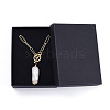 Natural Baroque Pearl Keshi Pearl Pendant Necklaces NJEW-JN02814-4