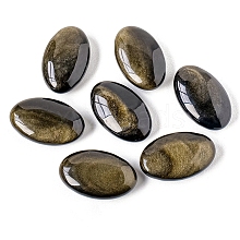 Oval Natural Golden Sheen Obsidian Healing Massage Palm Stones WG38727-01