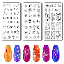 Stainless Steel DIY Nail Art Templates MRMJ-WH0092-011