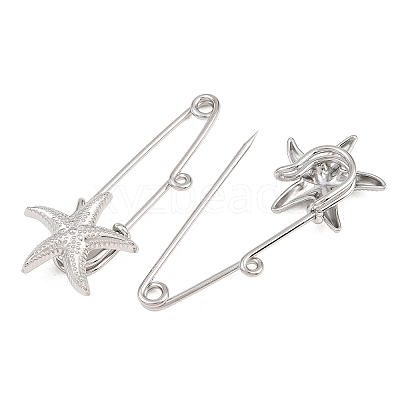 Starfish 304 Stainless Steel Safety Pins Brooch Findings SA-CBA098D-16C-P01-1