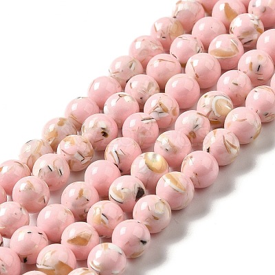 Synthetic Turquoise and Sea Shell Assembled Beads Strands G-D482-01C-06-1