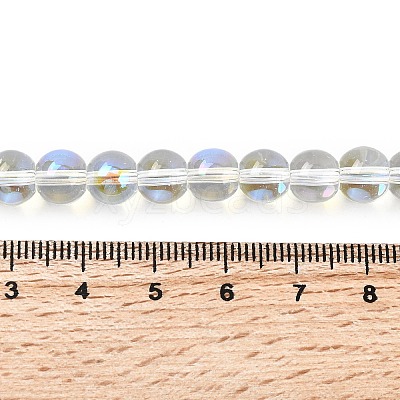 Electroplate Glass Beads Strands EGLA-Q062-8mm-A08-1