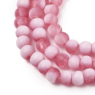 Frosted Crackle Glass Beads Strands GLAA-U001-4mm-M13-1