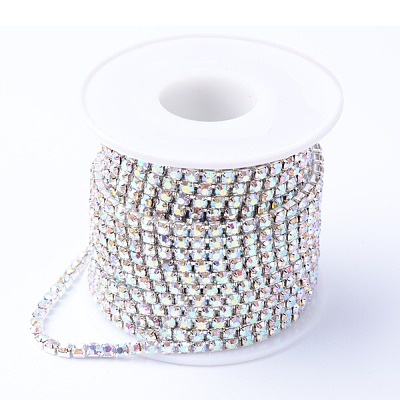 Brass Rhinestone Strass Chains CHC-T001-SS14-02S-1