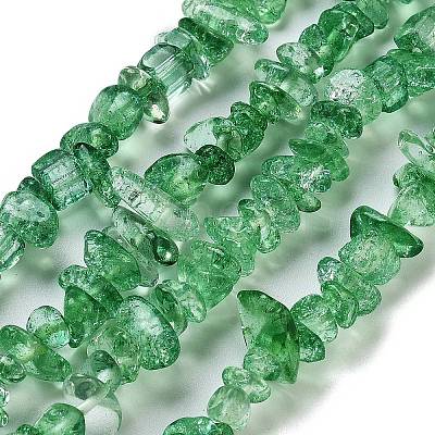 Transparent Crackle Glass Beads Strands GLAA-U004-01C-1
