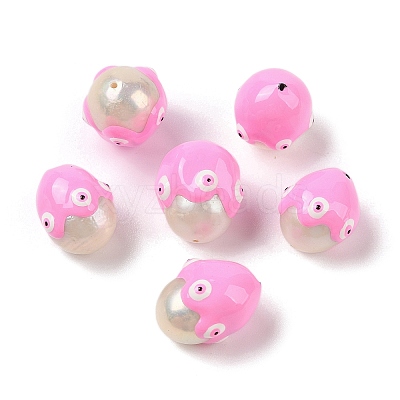 Natural Cultured Freshwater Pearl Enamel Beads PEAR-G014-05D-1