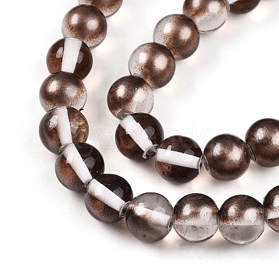 Baking Paint Transparent Glass Beads X1-DGLA-N011-8mm-09-1