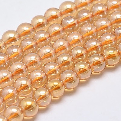 Imitate Austrian Crystal Electroplate Glass Round Bead Strands GLAA-F030-4mm-A01-1