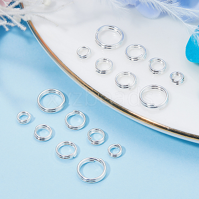 80Pcs 4 Styles Brass Split Rings KK-BBC0014-05-1