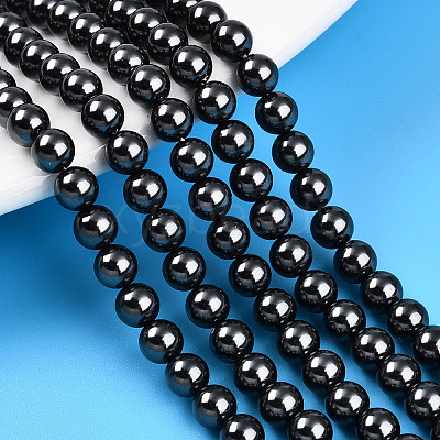 Baking Paint Pearlized Glass Pearl Bead Strands HY-N002-5mm-A02-1