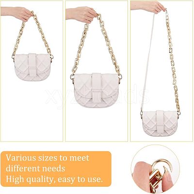 2Pcs 2 Style CCB Plastic Rectangle Cross Chain Bag Straps AJEW-CA0003-30-1