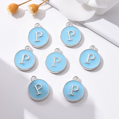 Platinum Plated Alloy Enamel Charms X-ENAM-S118-04P-P-1
