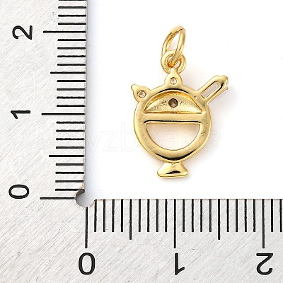 Brass Micro Pave Cubic Zirconia Dessert Charms KK-P308-63G-1