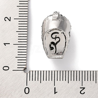Helmet Shape Rack Plating Brass with Cubic Zirconia Beads KK-S406-15E-1