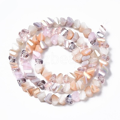 Electroplate Glass Beads Strands X-EGLA-N002-06J-1