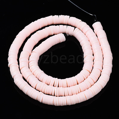 Flat Round Handmade Polymer Clay Beads CLAY-R067-8.0mm-27-1