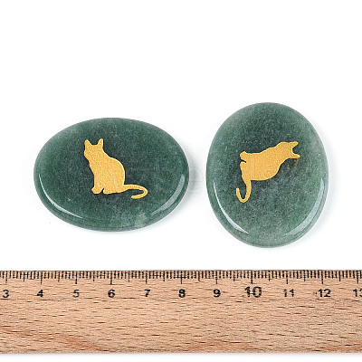 Natural Green Aventurine Cabochons G-T143-28G-1