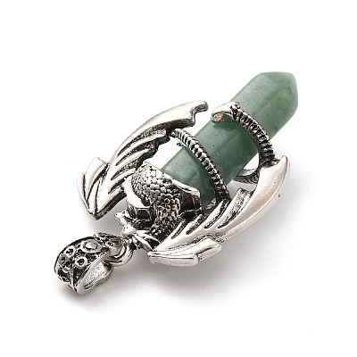 Natural Green Aventurine Pointed Pendants G-B042-04P-56-1