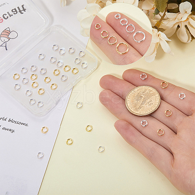 160Pcs 2 Colors Brass Split Rings KK-BBC0023-08A-1