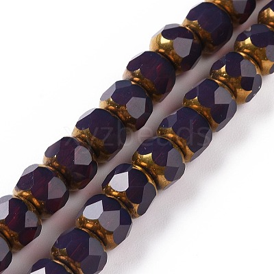 Electroplate Opaque Glass Beads Strands GLAA-P003-A-1