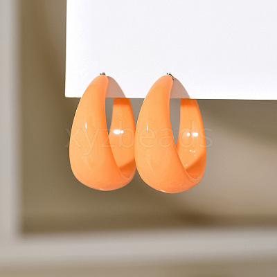 Acrylic C-Shape Stud Earrings FS-WG8BEC0-13-1