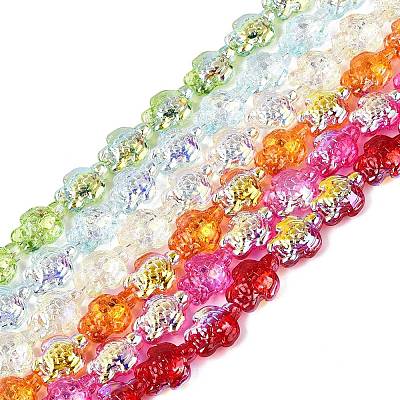 Electroplate Transparent Glass Beads Strands EGLA-N055-04A-1