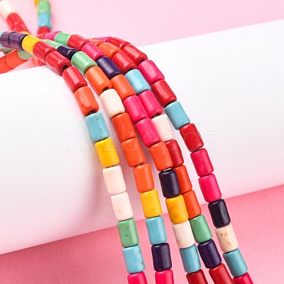 Synthetic Turquoise Beads Strands TURQ-G120-4x6mm-11-1