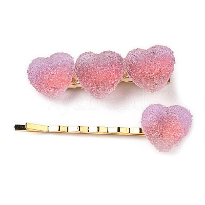 Gradient Heart Resin & Iron Clips Sets PHAR-F018-02C-1