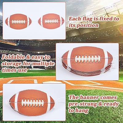 Rugby Decoration Paper Hanging Banners AJEW-SP0004-84-1