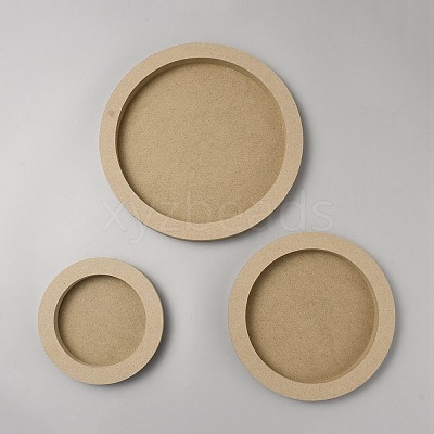 3Pcs 3 Style Flat Round Wooden Picture Frames DIY-WH0488-84-1