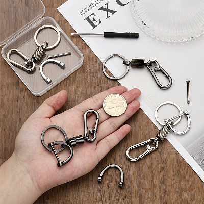 4Pcs 2 Colors Zinc Alloy Push Gate Snap Keychain Clasp Findings FIND-CA0005-88-1