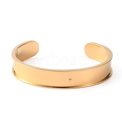 Ion Plating(IP) 304 Stainless Steel Grooved Bangles DIY-WH0304-370G-1