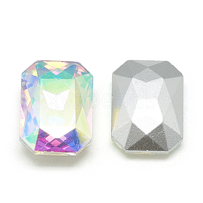 Pointed Back Glass Rhinestone Cabochons RGLA-T079-10x14mm-05-1